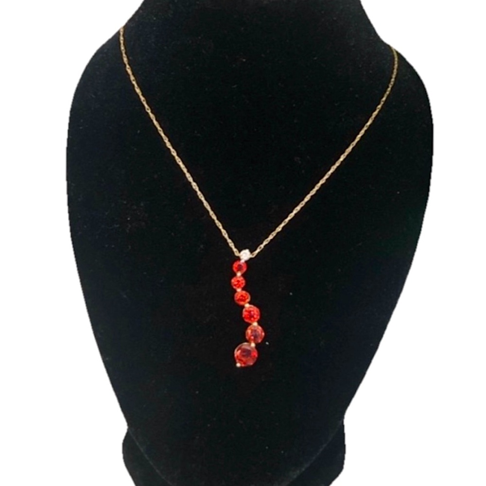 💎Journey Diamond and Garnet Necklace